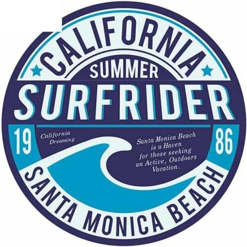 Creative 13cm X 13cm for California Santa Monica Surf Beach Cool Gift Personality Car Stickers Car Accessories Fashion Decal