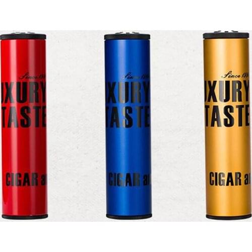 LUBINSKI Metal 3 Tube Cigar Cigarette Jar Holder Tobacco Portable Case Cigar Humidor W/Hygrometer Humidifier Fit COHIBA Cigars