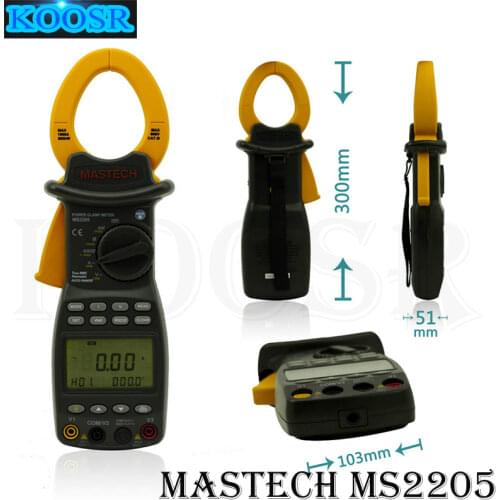 MASTECH MS2205 Digital Power Clamp Meter Three Phase Harmonic Tester with RS232 Interface
