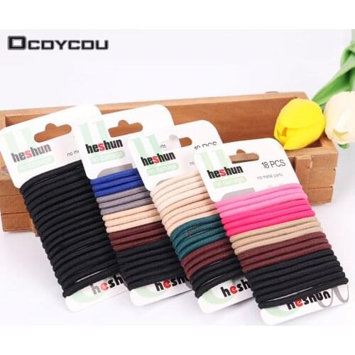18PCS/Sets Hair Tie Set Women Fashion Hair Bands Hair Accessories Trendy Hairband For Women Elastic Sets Braid Elastic
