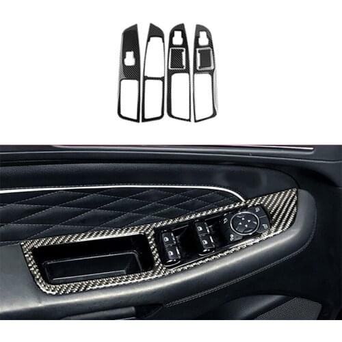 YOLU Car steering wheel Carbon fiber Decoration Sticker Fit for Ford Edge 2015 2016 2017 2018 2019 Car Accessories