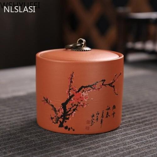 New style purple sand tea cans moisture-proof sealed cans Tea set tea accessories Travel convenient tea storage tank WSHYUFEI