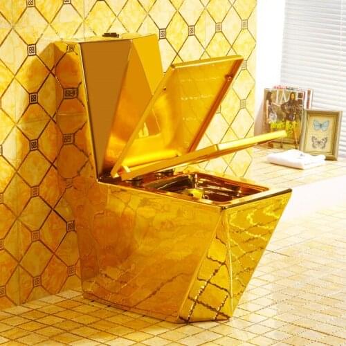 Personalized gold toilet, super rotary water pump, toilet water saving, large diameter anti blocking, siphon European color gold