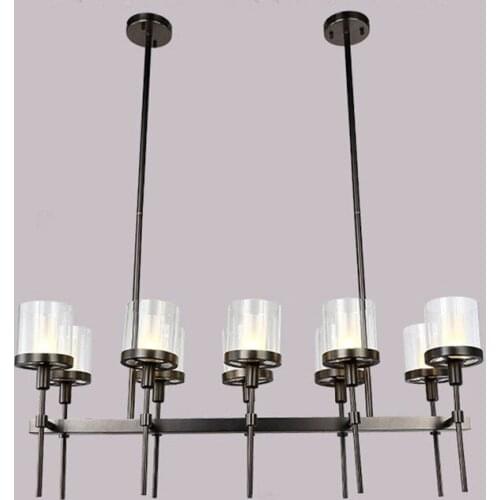 Retro Black Metal Glass Shades Pendant Chandelier E14 Lampholder Hanging Lamp For Kitchen Dining Room Restaurant indoor lighting