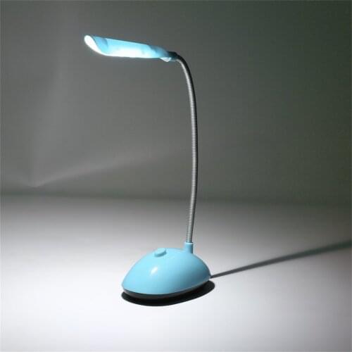 Hot Fexiable LED Desk Light AAA Battery Operated Book Reading Lamp Green/ Blue for Home Bedroom Kids Nightlight Economic Fashion