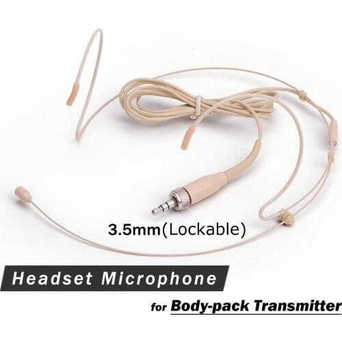 Professional Headset Headworn Condenser Microphone Mic For Sennheiser Wireless Bodypack Transmitter 3.5mm Screw Locking Plug