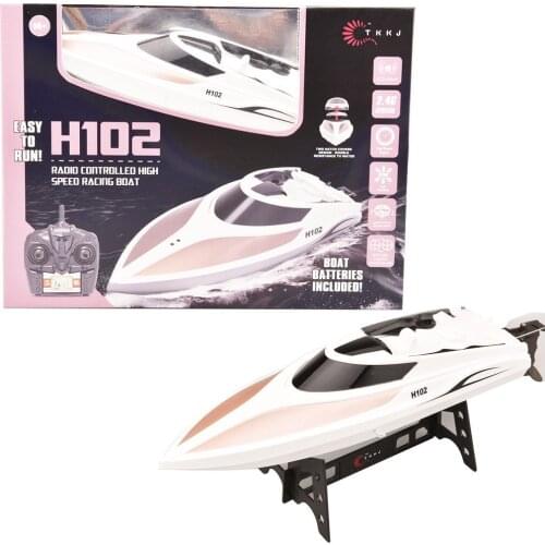TKKJ H102 RC Speedboat 2.4G 4-channel RC Boat Automatical Overturn Childrens Electric Toy Wireless RC Racing Boat RTR