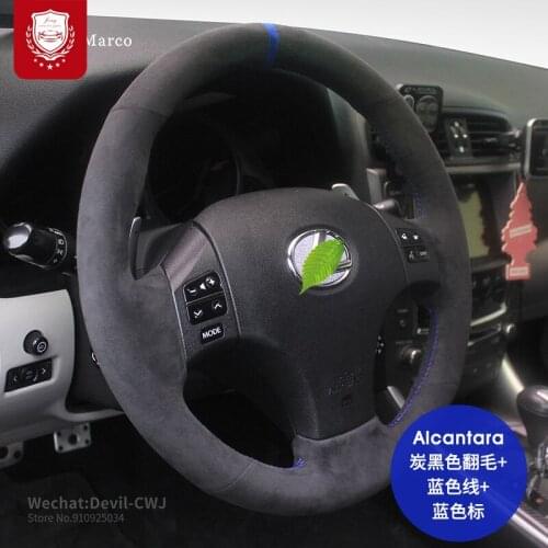 Real alcantara Car steering wheel cover for Lexus ES300 NX RX450 IS200 GS Suture suede Hand Grip Auto parts car accessories