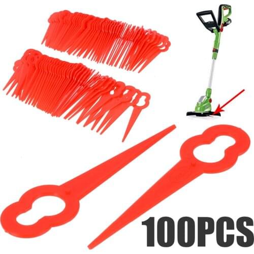 100pcs Sewing Spare Blade Pendants Plastic Cutter for Cordless Grass Trimmer Garden Timmer Tool Parts