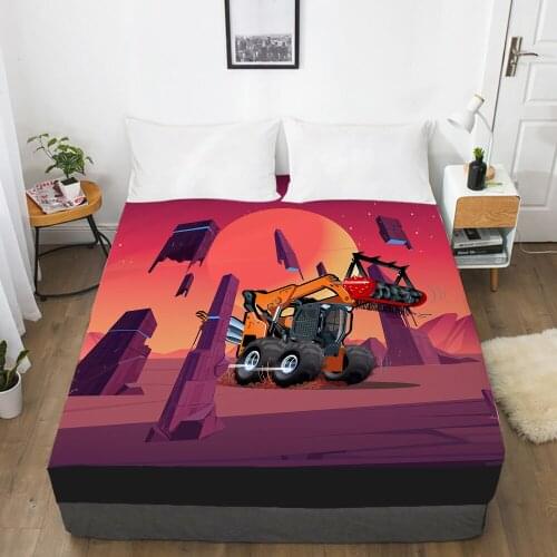 Car Cartoon Kids Elastic fitted sheet bed sheet With An Elastic Band 150x200 Mattress Cover Bed cover for children baby fiery