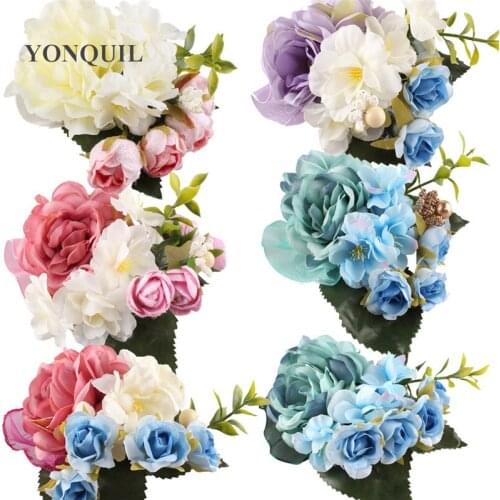 Silk Flower Deccoration Fascinator Brooch Hair Clip Wedding Party Woman Artificial Flower Hair Boutique Hair Accessories