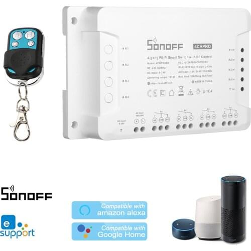 SONOFF 4CH R3/PRO R3 ITEAD RF 433MHz 4Gang WiFI Switch 3 Work Modes Inching/Self-Locking/Interlock WiFi Smart Switch Smart Home