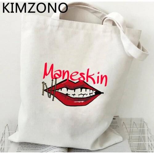 Maneskin shopping bag bolso eco tote shopping jute bag bolsas de tela bag sacola ecobag bolsas reutilizables sacolas
