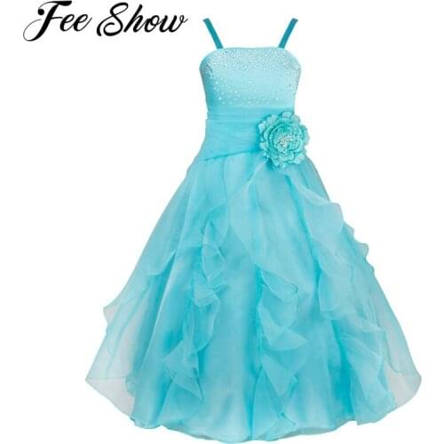 Flower Girl Dress Tulle Vestido Pageant Dresses Sleeveless Organza Floral Dresses Princess Wedding Birthday Party Formal Dress