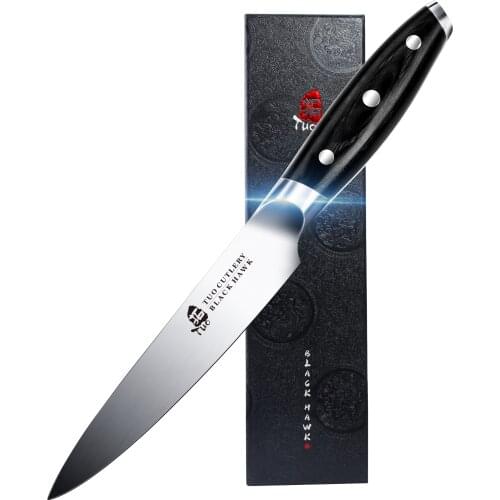 TUO Utility Knife - Professional 5 inch Pro Chef Kitchen Utility Knife - German Stainless Steel - Meat, Fruit, Vegetable Knife