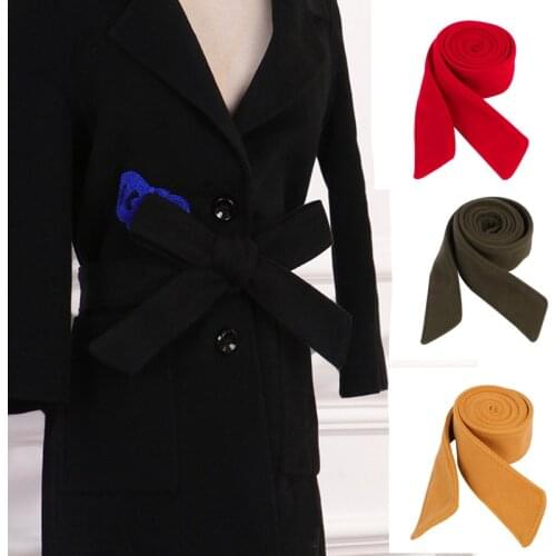 170cm*5cm Women Girls Woolen Belt Solid Color Waist Band Trench Coat Overcoat Jacket Accessories Unisex Woolen Sash Tie