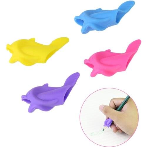 1Pcs Child Drawing Toy Silicone Dolphin Fish Hold Pencil Childrens Creativity Kids Students Pencil Writing Protect Finger Toy