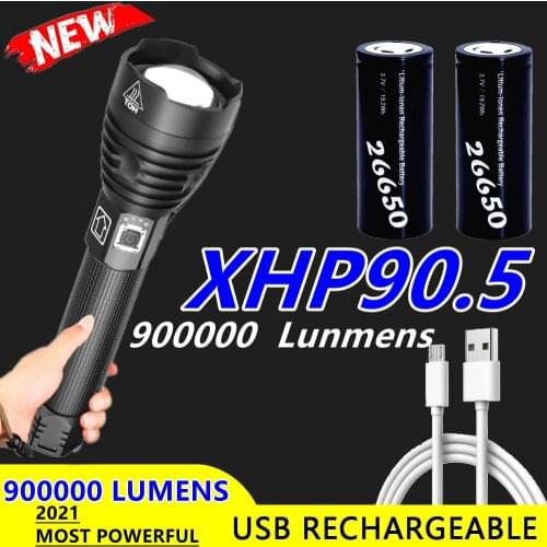 2021 New XHP90.5 Led Rechargeable Most Powerful Flashlight Torch Usb High Power Led Flashlight 18650 XHP70.5 XHP50.2 Flash Light