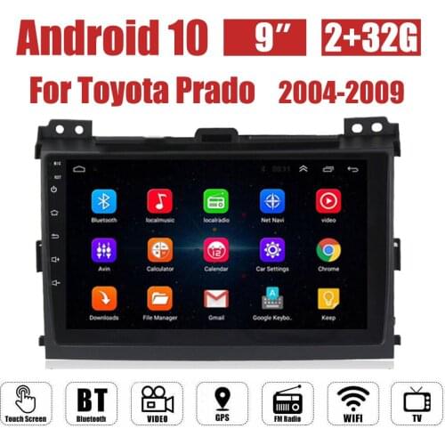 Android 10 For Toyota Land Cruiser Prado 120 2004 - 2009 Car Radio Multimedia Video Player Navigation GPS No 2din 2 din
