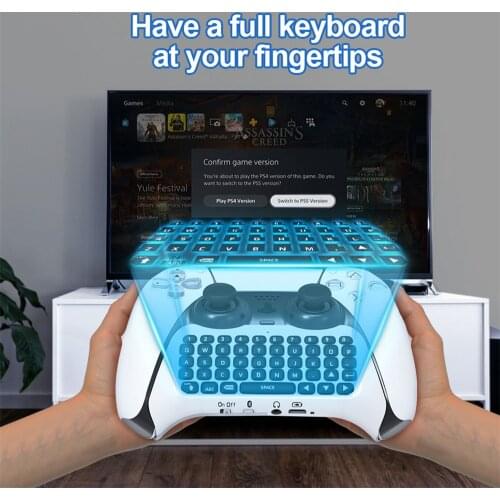 3.5mm Wireless Gamepad Keyboard Bluetooth 3.0 Controller Chat Pad for SONY PS5 Dualsence Built in Speaker Gamepad Keyboard
