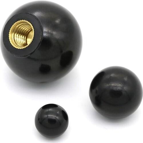 Black Plastic M4/M5/M6 Thread Ball Shaped Head Clamping Nuts Knobs 1PCS