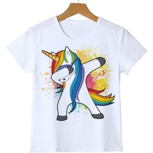 Short Sleeve Cartoon Print Baby Boys Clothes Dabbing Unicorn T Shirt Girls Cute Tshirt Top Tees