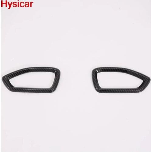 Hsyicar For Hyundai Santa Fe 2019 2020 Carbon Fiber Air Vent Outlet Cover Trim Decoration Molding Car Interior Accessories ABS
