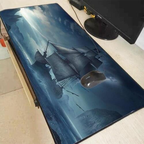 XGZ Fantasy Ship Above Sea Large Gaming Mouse Pad Lock Edge Mouse Mat Keyboard Pad Table Mat Gamer Mousepad for Laptop Notebook