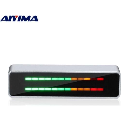 AIYIMA Level Indicator Multicolor LED Music Spectrum 12 Segment Stereo VU Meter Home Sound Control Light Bar DIY Power Amplifier