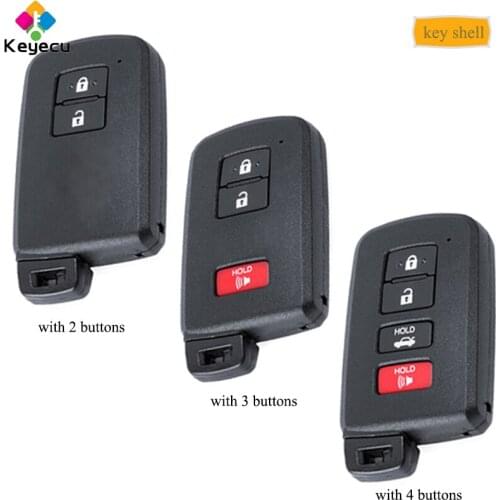 KEYECU Replacement Remote Key Shell - 2/ 2+1/ 3+1 Buttons Optional With Insert Uncut Blade - FOB for Toyota Camry Avalon RAV4
