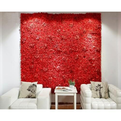 Red Flower backdrop Wedding Flower Wall Artifical Rose Stage Decoration 2.4M x 2.4M