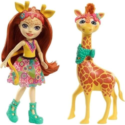 Enchantimals Character Toy Doll Gillian Giraffe and Pawl Cute Animal Friend for Girls Fashion Toddler Toys Collectible Models