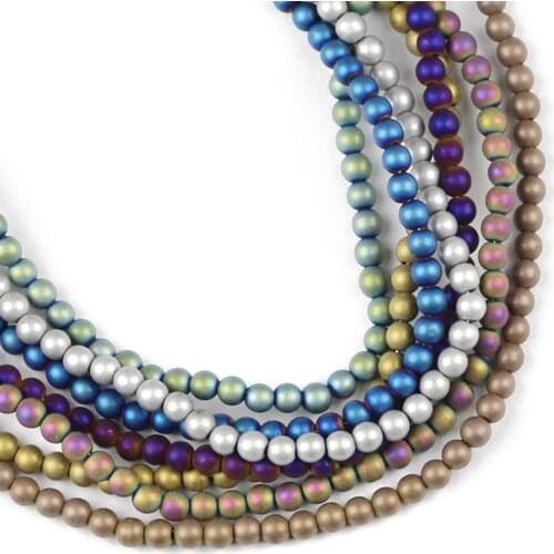 JHNBY Matte Round Black Hematite 3mm 200pcs Natural Stone ore Plating color Loose beads Jewelry bracelet Making DIY Accessories