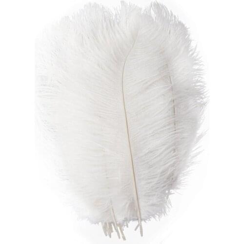 YOYUE 10 Pcs/Lot Natural White Ostrich Feathers For Crafts 15-75CM Carnival Costumes Party Home Wedding Decorations Plumes