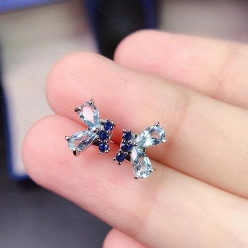 Gem Type: 100% Natural aquamarine (not manmade ,not synthetic) Metal Type: Real 925 Sterling silver (international standard) Sto