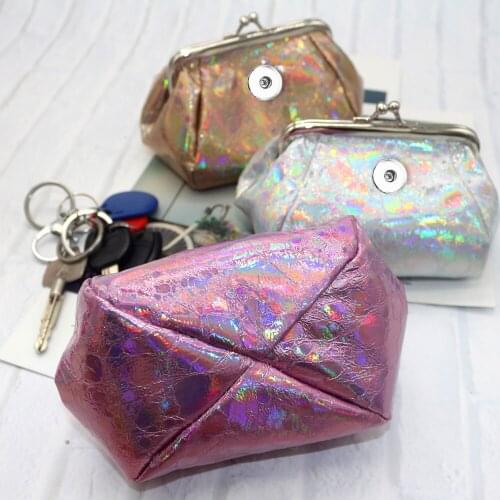 2021 NEW 18mm Snap Button jewelry Coin Purses Small-Wallets Money-Bags For girls gift QB7009