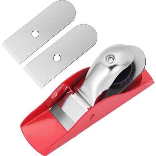 Mini Hand Planer with 2 Pieces Replacement Blade Adjustable Block Plane for Wood Craft Wood Working
