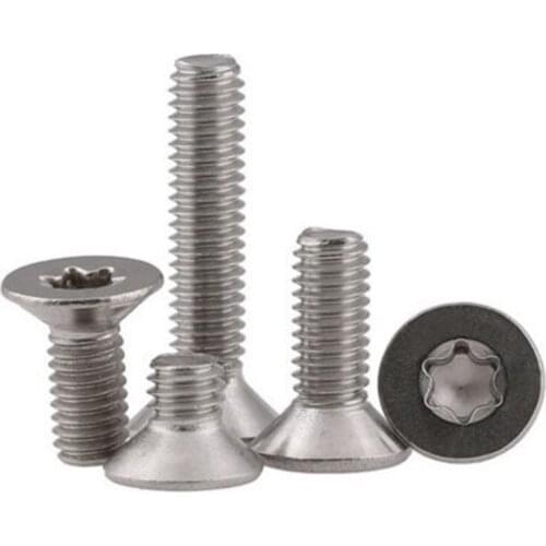 10/50pcs M1.6 M2 M2.5 M3 M4 M5 M6 M8 304 A2-70 stainless steel GB2673 Six-Lobe Torx Flat Countersunk Head Screw Six Lobe Bolt
