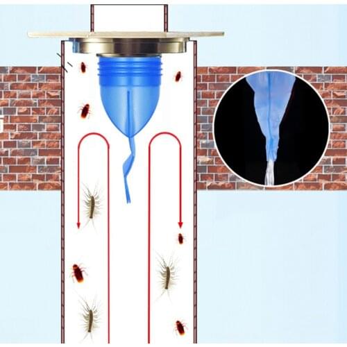 Blue Sewer Drainer anti-odor Floor Drain core Cover backflow preventer One Way Valve for Pipes Tubes Seal plug Toilet Accessory