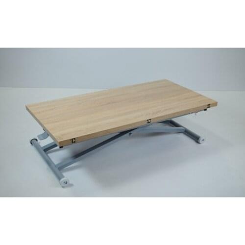 Modern Intelligent Coffee table Top table Mdf White Bottom Mechanism Wheel Gray Color coffe table