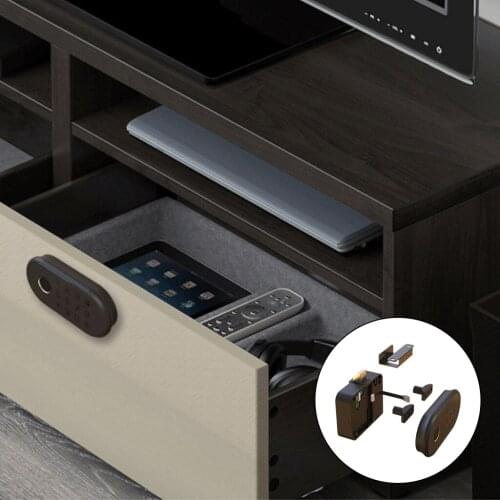 Smart Drawer Lock Home Security Fingerprint Password Furniture Cabinet Lock