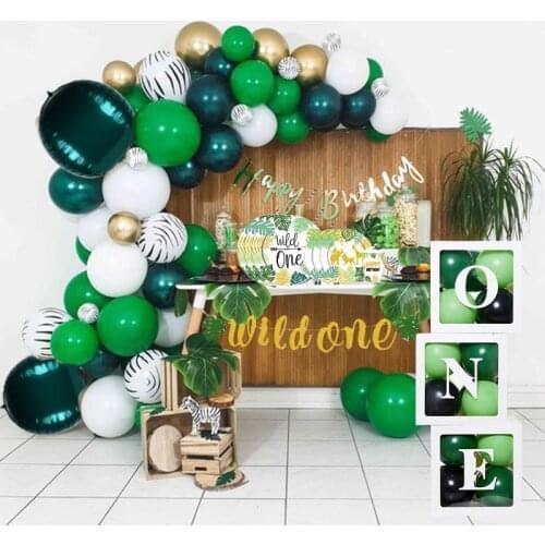 CYUAN Wild One Birthday Party Balloon Jungle Safari Party Forest Decoration Kids First 1st Birthday Safari Jungle Party Supplies