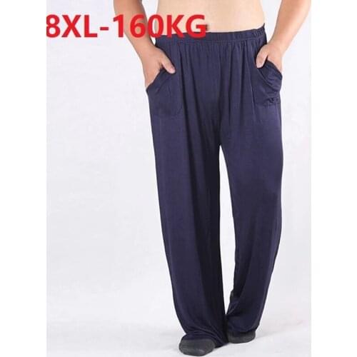 High quality men modal sleep bottoms sleep pants plus size 8XL home wear Breathable soft loose pants elasticity Stretch 70 72 74