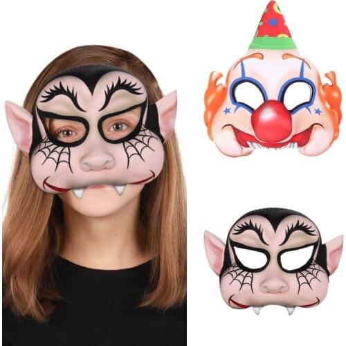Funny clown mask adult childrens Halloween Cosplay props Carnival masquerade funny EVA half face cute mask