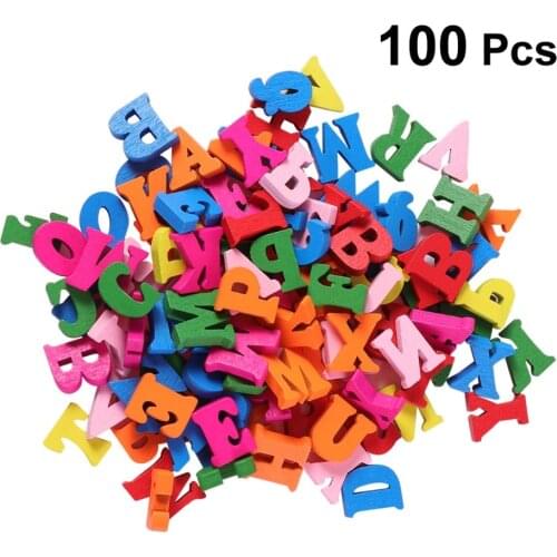 100Pcs Decorative Wooden Letters Colorful Wooden Alphabet Wall Letter Kids Early Education Toys For Home Party Wholesale