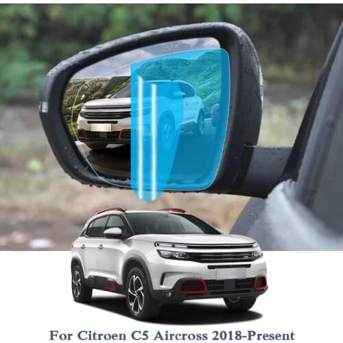 2PCS Anti Fog Car Window Clear Film Car Rearview Mirror Protective Film For Citroen C5 Aircross 2018 2019 Waterproof Car Sticker