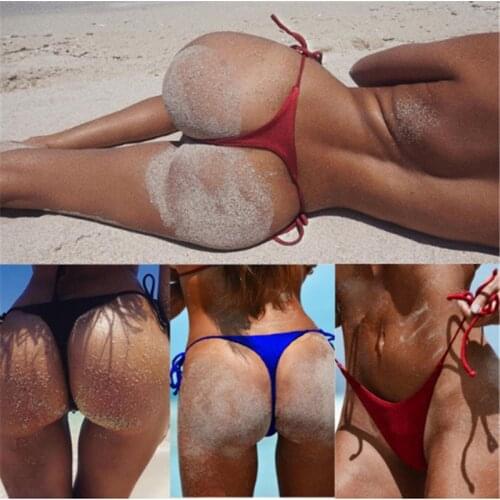 2019 Sexy Women Thong Bikini Bottoms Swimming G-String Briefs Panties Female Thong Swimsuit Solid Brazilian Swimming Shorts Pant