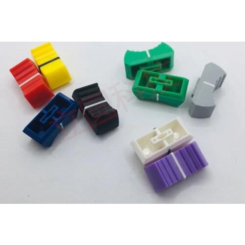 60pcs Straight Slide Button Knob Cap Mixer Potentiometer Fader Cap Playing discs Push Button Audio Volume Switch Knob hole 4mm