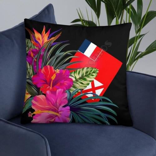 Wallis and Futuna Polynesian Basic Pillow Tropical Bouquet Pillowcases Throw Pillow Cover Home Decoration