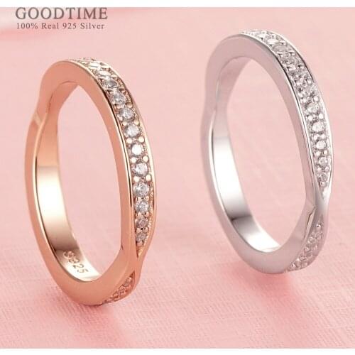 Fashion Rhinestone Ring 925 Sterling Silver Ring For Women Wedding Rings With Zircon Silver Jewelry Accessories Gift For Girl
